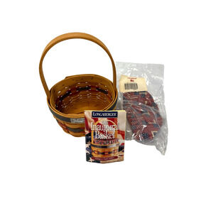 1997 Longaberger Inaugural Basket w/Flag Liner 5.5"RD x 3.25"H